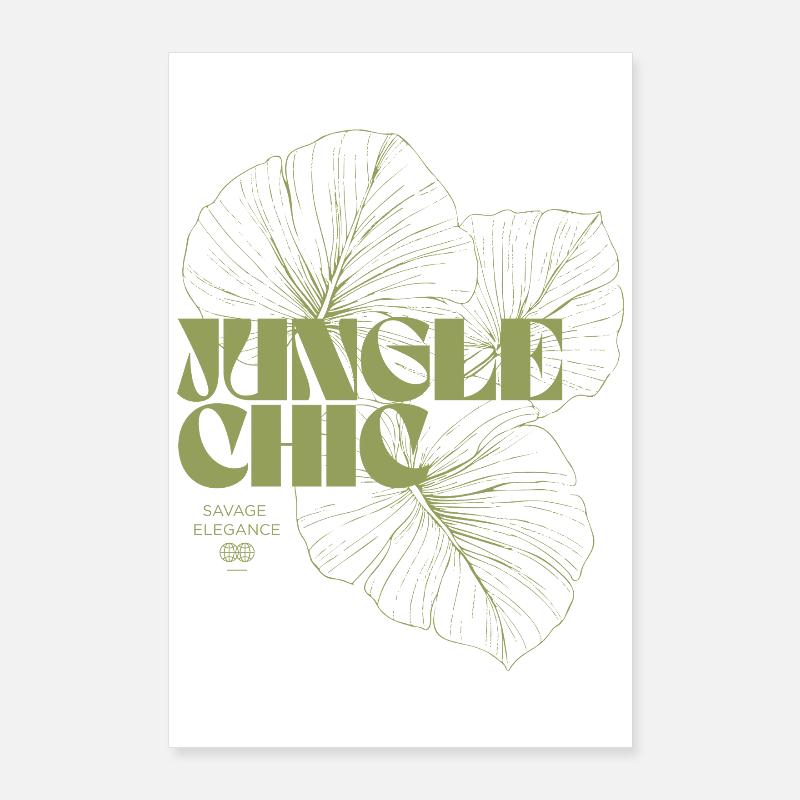 Dschungelblatt-Abenteuer-Design Poster 60x90 cm