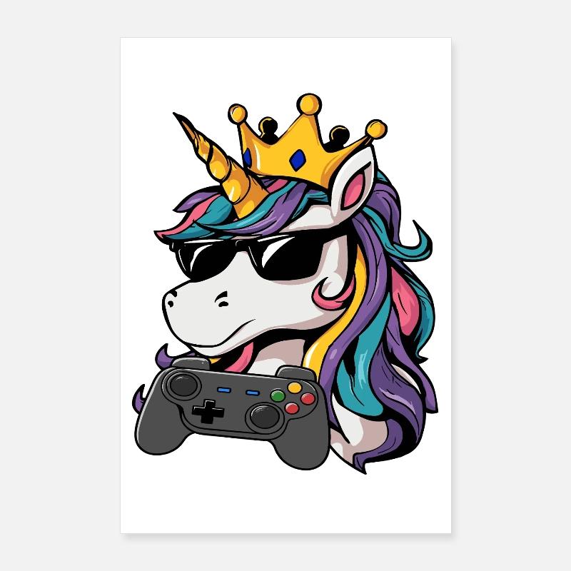 Einhorn gaming controller Poster 60x90 cm