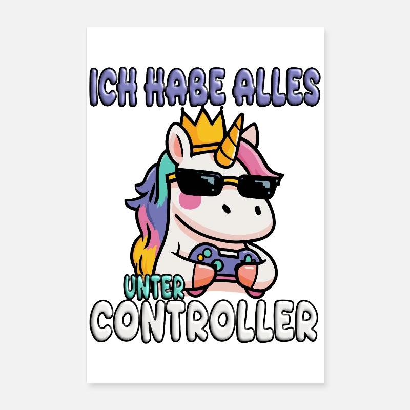 Unicorn gaming controller Poster 24" x 35" (60x90 cm)