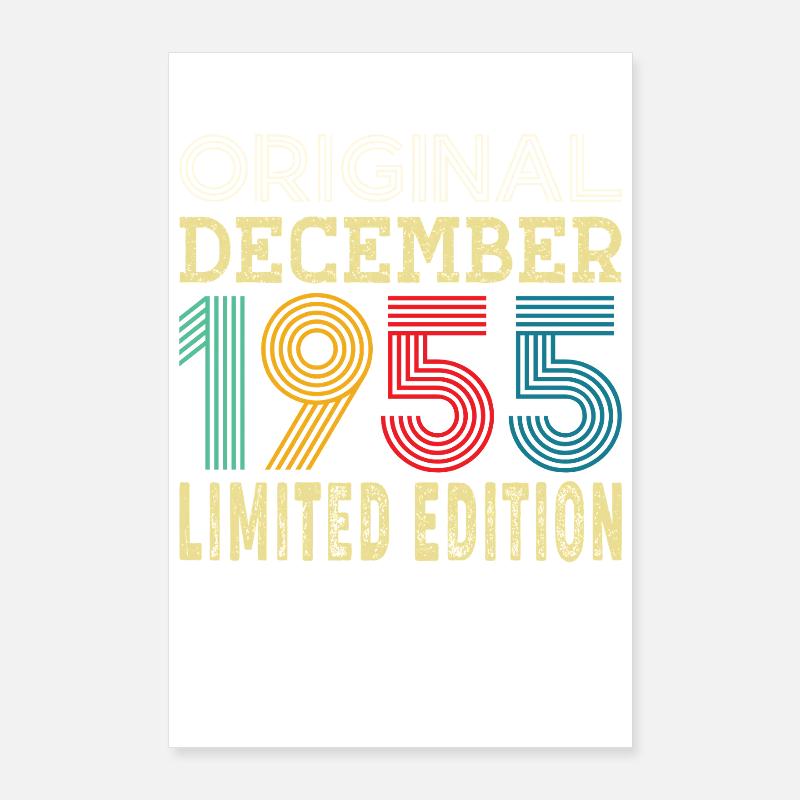 Geboren Dezember 1955, 70 Jahre, 70. Geburtstagsgeschenk Poster 60x90 cm