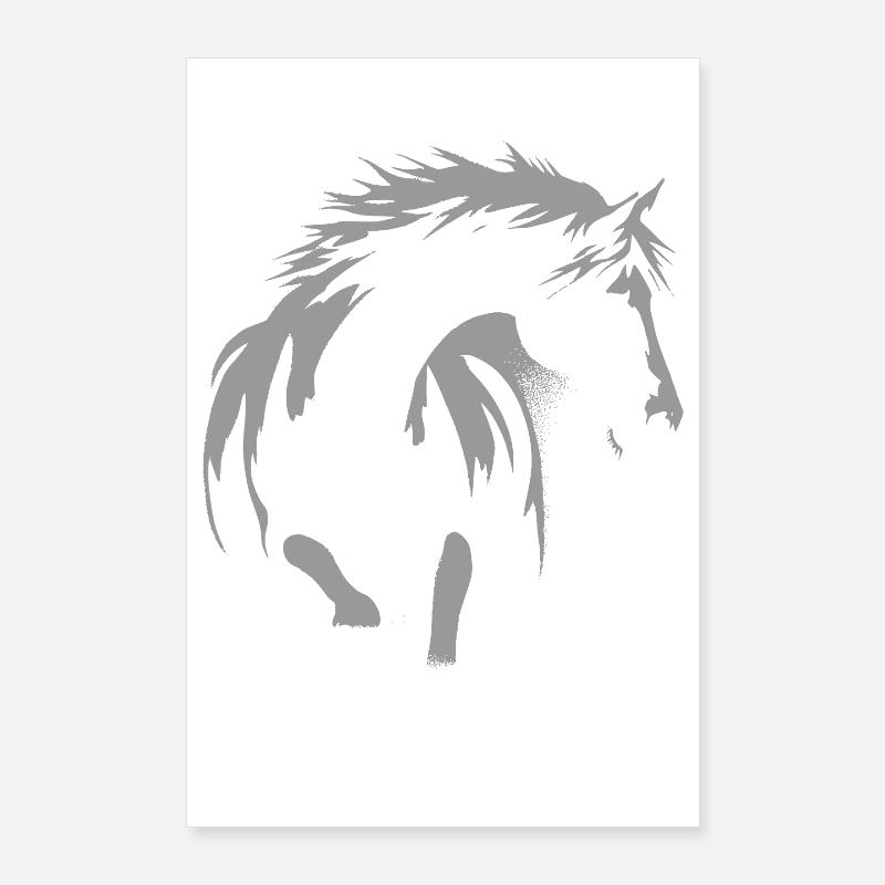 Silhouette du cheval – élégance et liberté Poster 60 x 90 cm