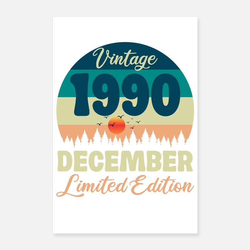 Geburtstagsgeschenk Dezember 1990 Poster 60x90 cm