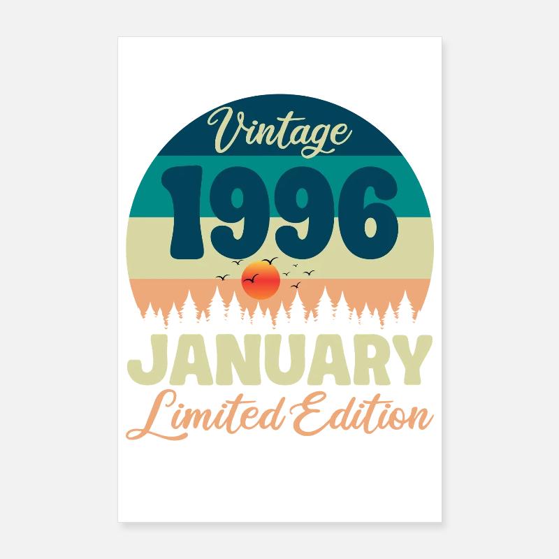 Geburtstag Januar 1996 Geschenk Vintage Limited Poster 60x90 cm