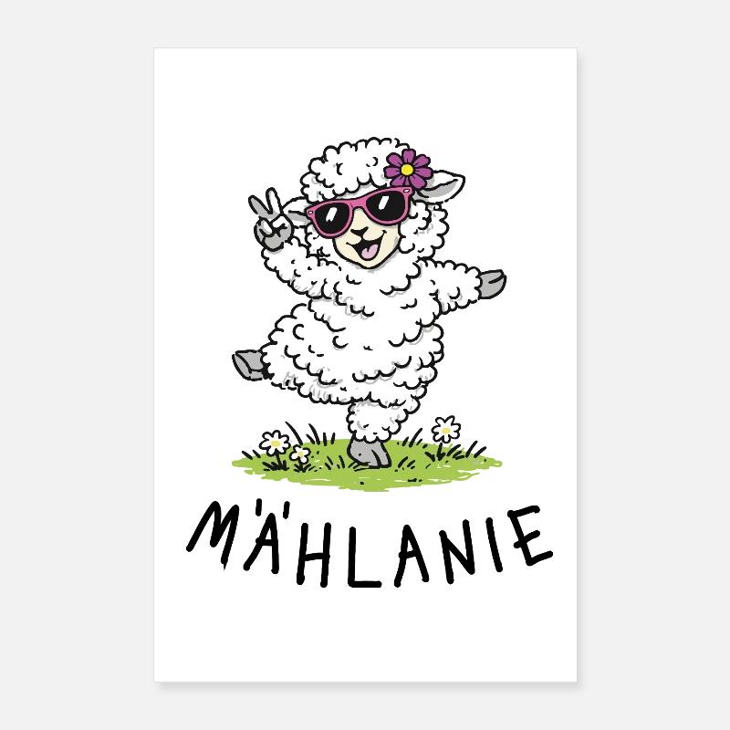 Mählanie – Mouton mouton dansant avec un jeu de mots Poster 60 x 90 cm