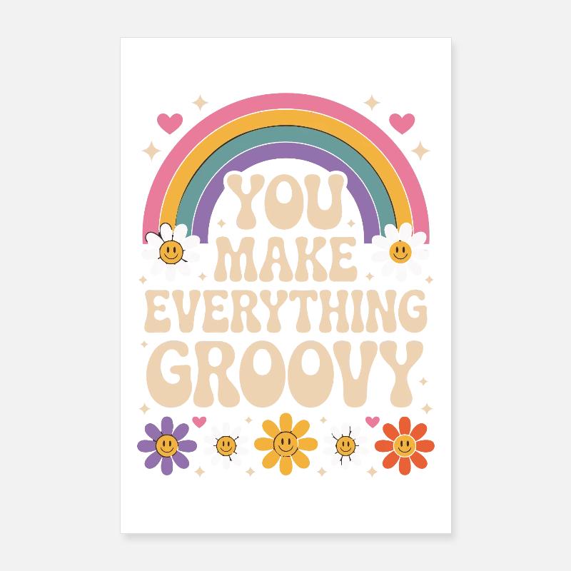 Vous rendez tout cool - Retro Rainbow Poster 60 x 90 cm