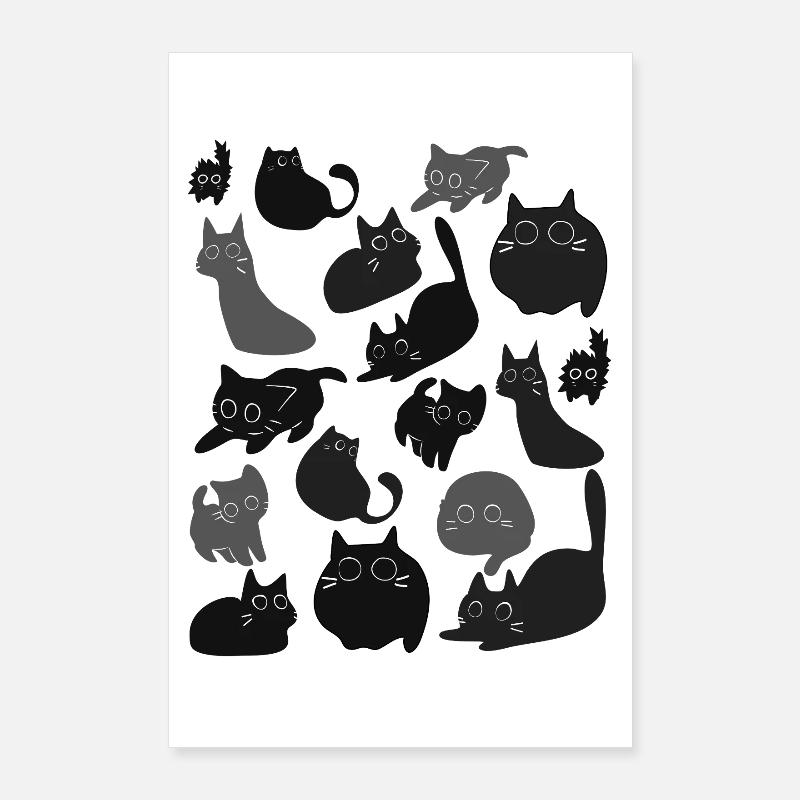 Montage du chat de minuit Poster 60 x 90 cm