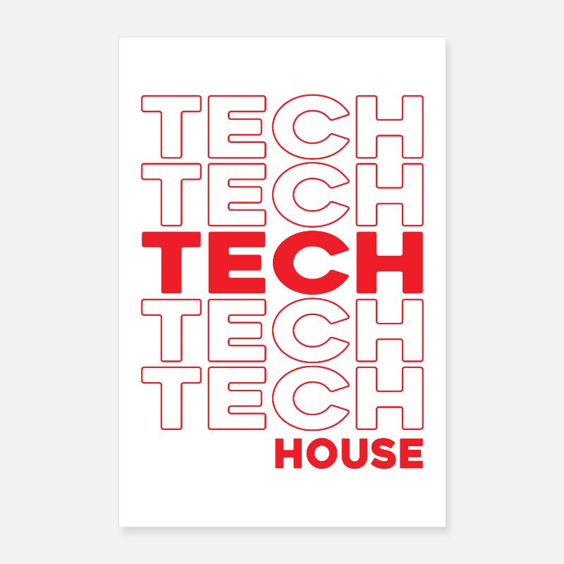 Tech House Neon-Stacks Poster 60x90 cm