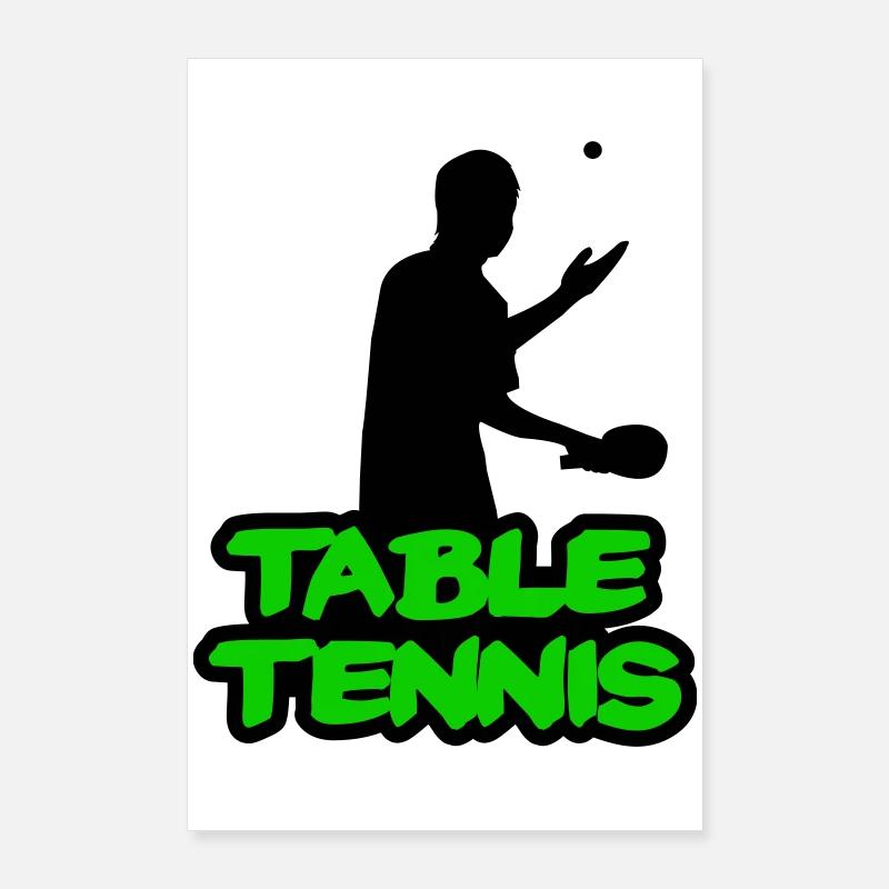 Neon Graffiti Table Tennis Lettering Poster 24" x 35" (60x90 cm)