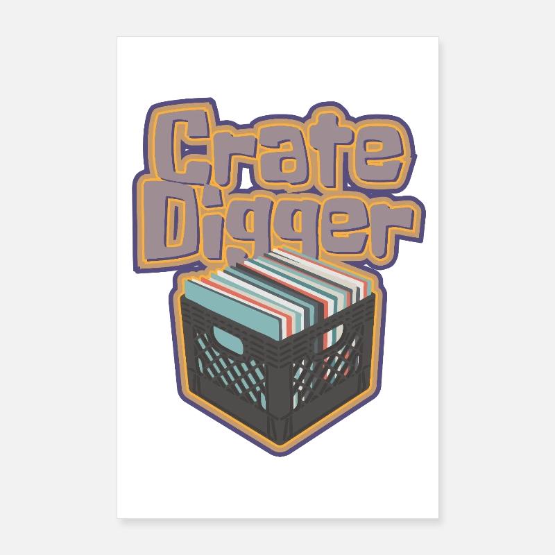 Collectionneur de disques vinyles Crate Digger Poster 60 x 90 cm