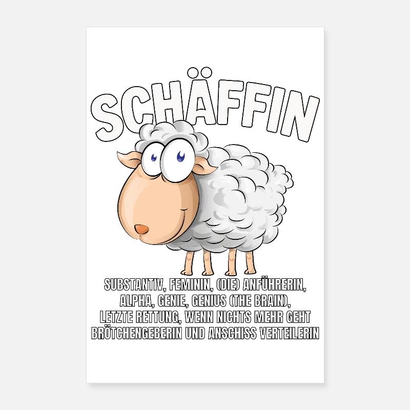Schäffin - Alpha Schaf als Chefin Poster 60x90 cm
