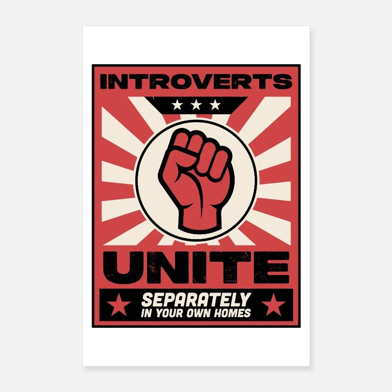 Introverts unite Poster 24" x 35" (60x90 cm)