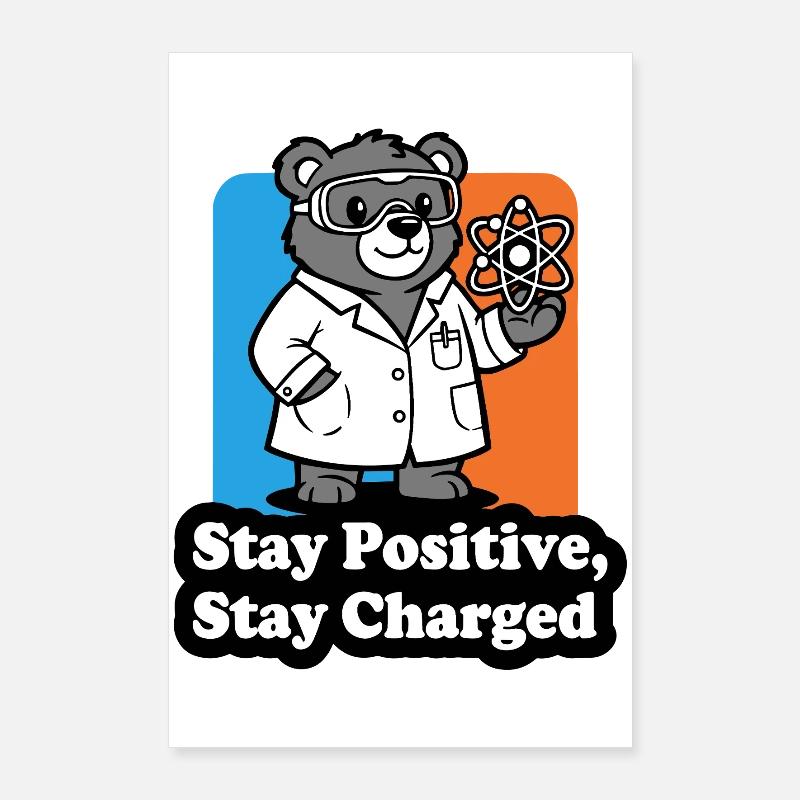 Bären-Wissenschaftler mit Atomzeichen Poster 60x90 cm