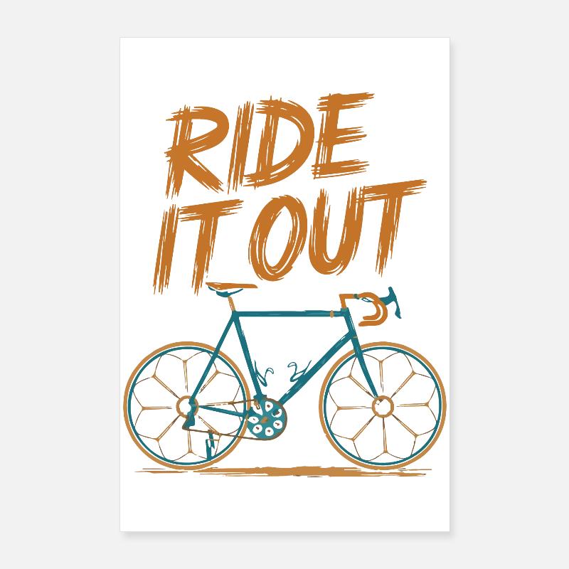 Ride Out Illustration De Vélo Poster 60 x 90 cm
