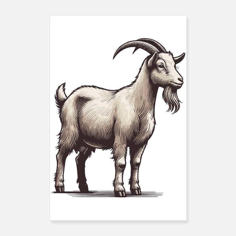 Chèvre Poster 60 x 90 cm