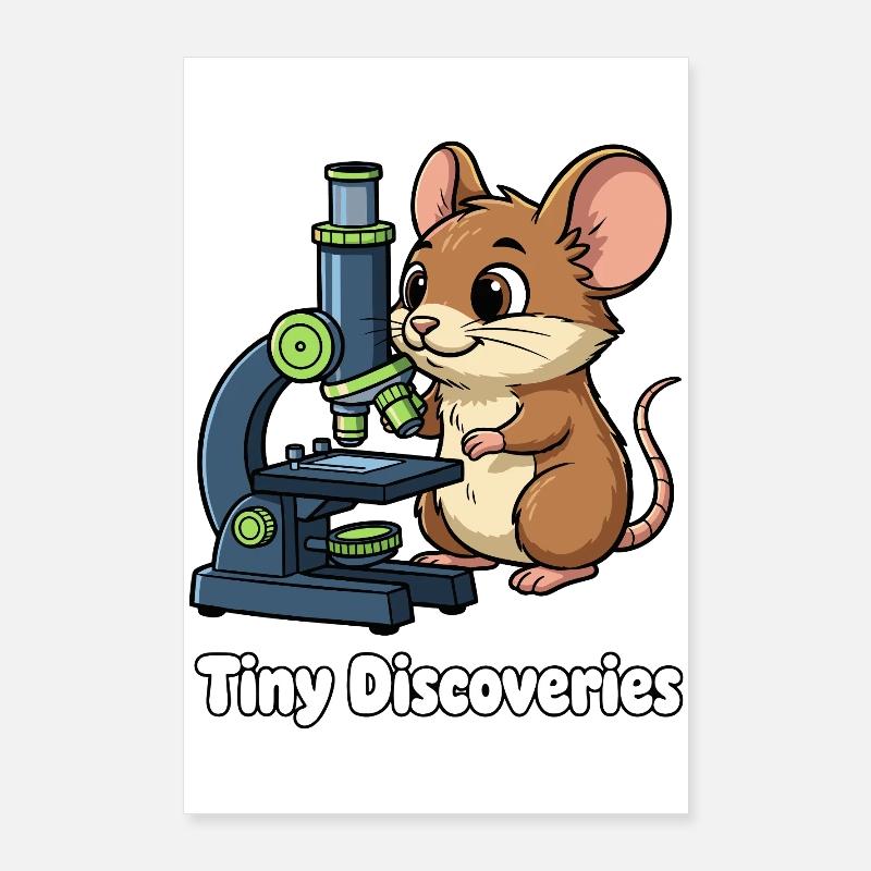 Petites découvertes Microscope souris Poster 60 x 90 cm