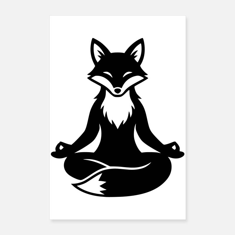 Meditating Fox Zen Poster 24" x 35" (60x90 cm)