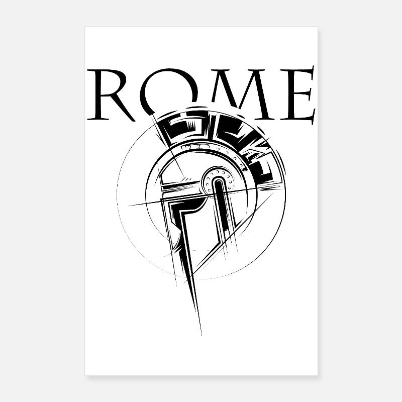 rome gladiator icon rome roman icon logo graphic Poster 24" x 35" (60x90 cm)