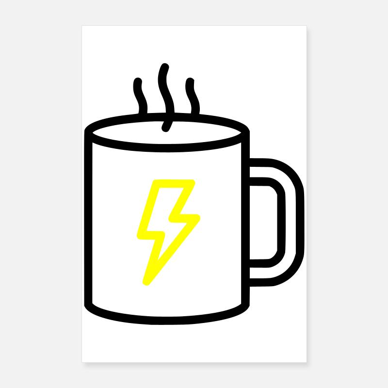 Kaffeebecher Blitz Energie Poster 60x90 cm