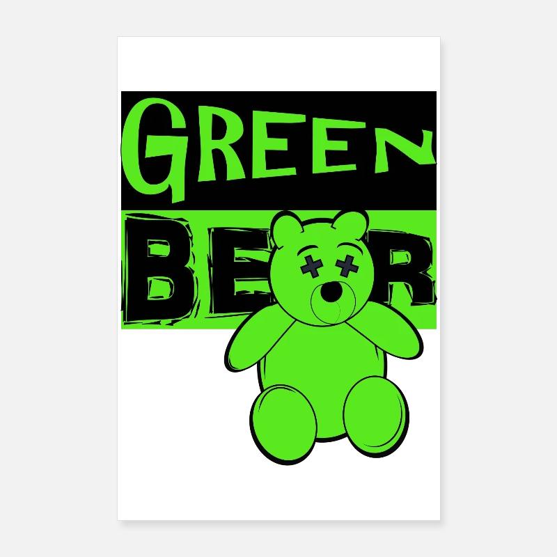 Green Bear Poster 60 x 90 cm