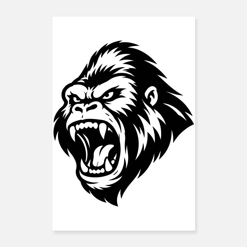 Gorilla Aggressiv Poster 60x90 cm
