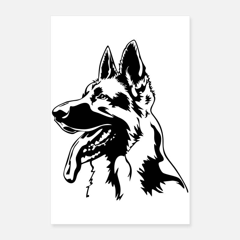 German shepherd head Poster 24" x 35" (60x90 cm)