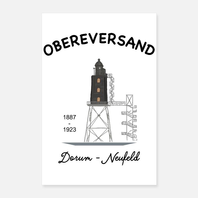 Obereversand Lighthouse, Dorum-Neufeld, North Sea Poster 24" x 35" (60x90 cm)