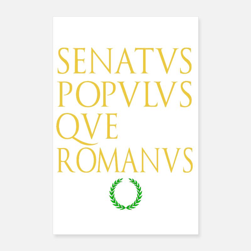 Sénat et peuple de Rome écrit en latin Poster 60 x 90 cm