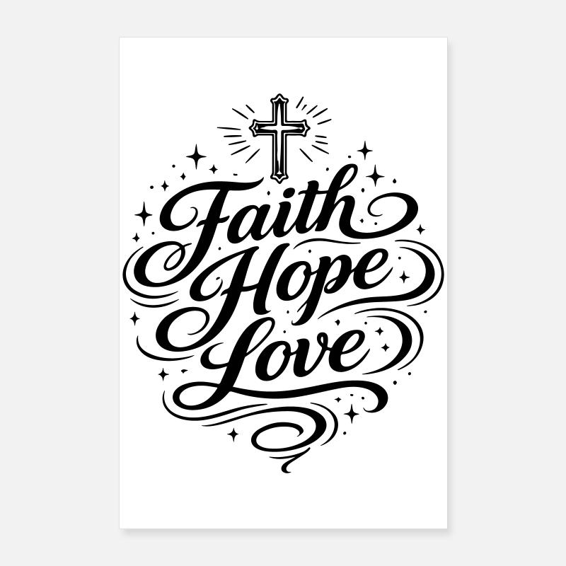 Glaube Hoffnung Liebe Christlich Poster 60x90 cm
