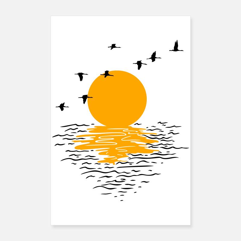 Wild Geese Cranes Spring Poster 24" x 35" (60x90 cm)
