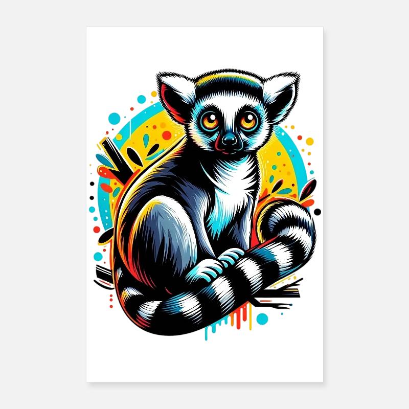 Lémurien Poster 60 x 90 cm