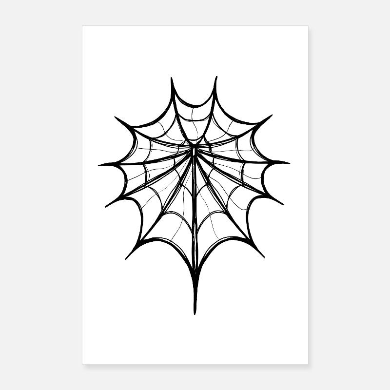 Abstract Spider Web – Line Art Poster 24" x 35" (60x90 cm)