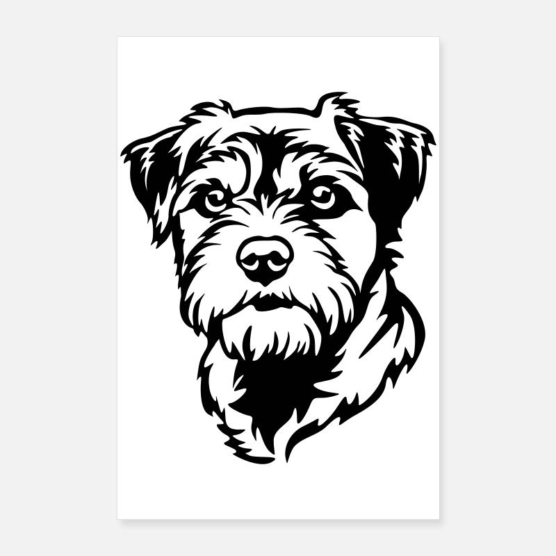 Border Terrier Head Poster 24" x 35" (60x90 cm)