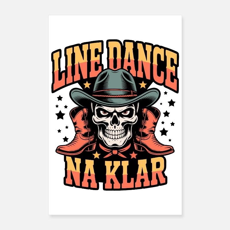 Line Dance Skull Rodeo Poster 24" x 35" (60x90 cm)
