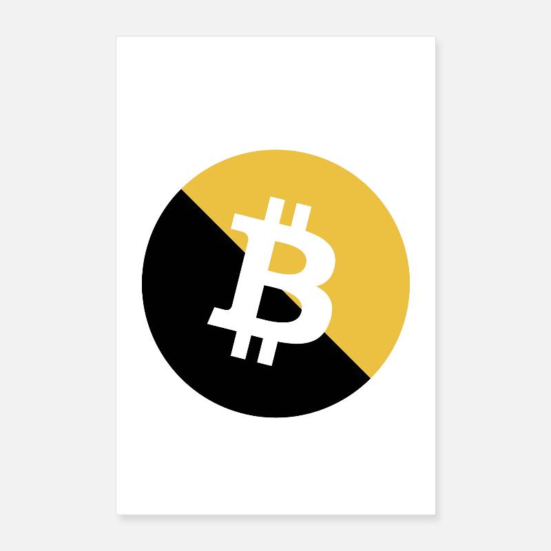 Bitcoin Paillettes dorées Poster 60 x 90 cm