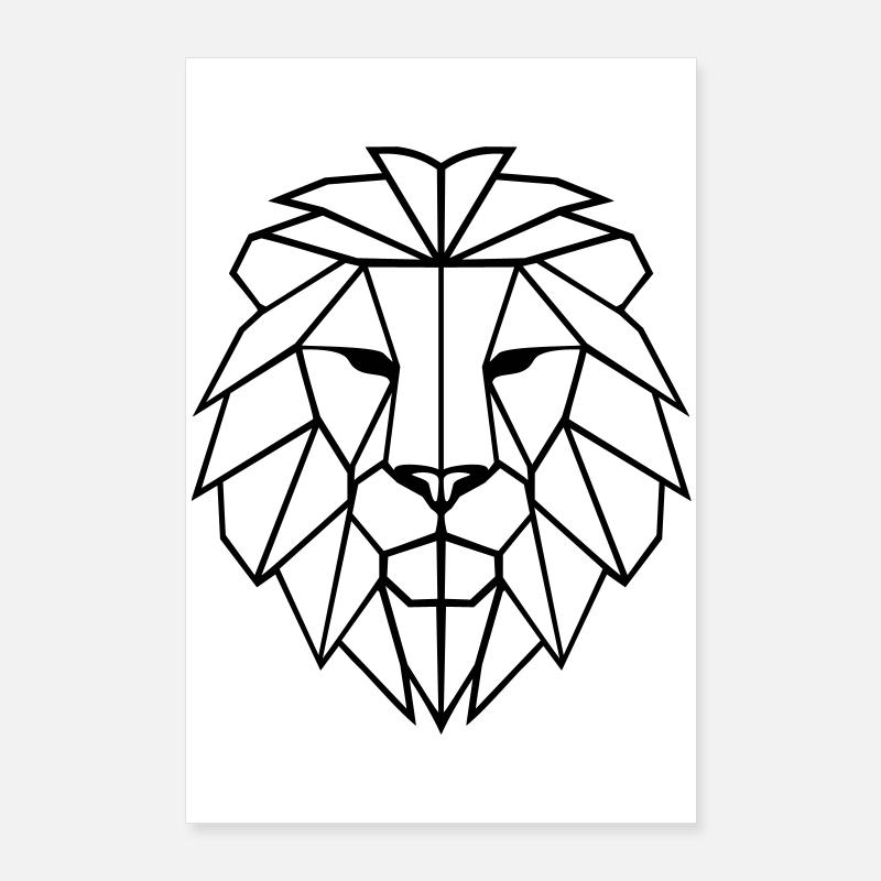 Löwe Polygon Poster 60x90 cm