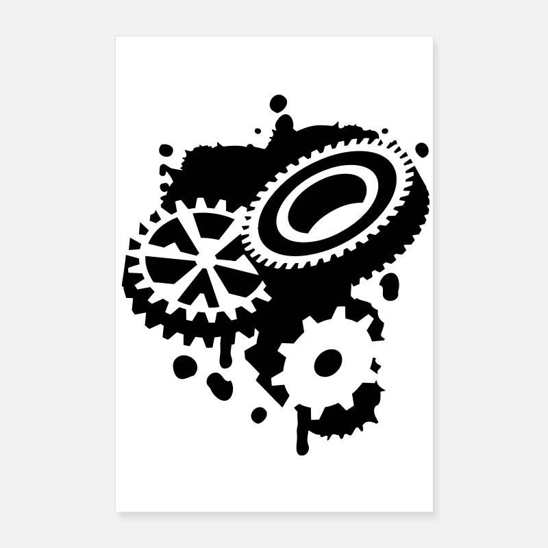 Three gear wheels as a graffiti Poster 24" x 35" (60x90 cm)