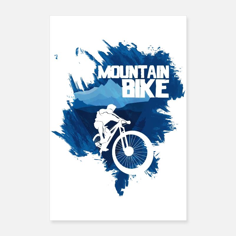 VTT blanc bleu Poster 60 x 90 cm