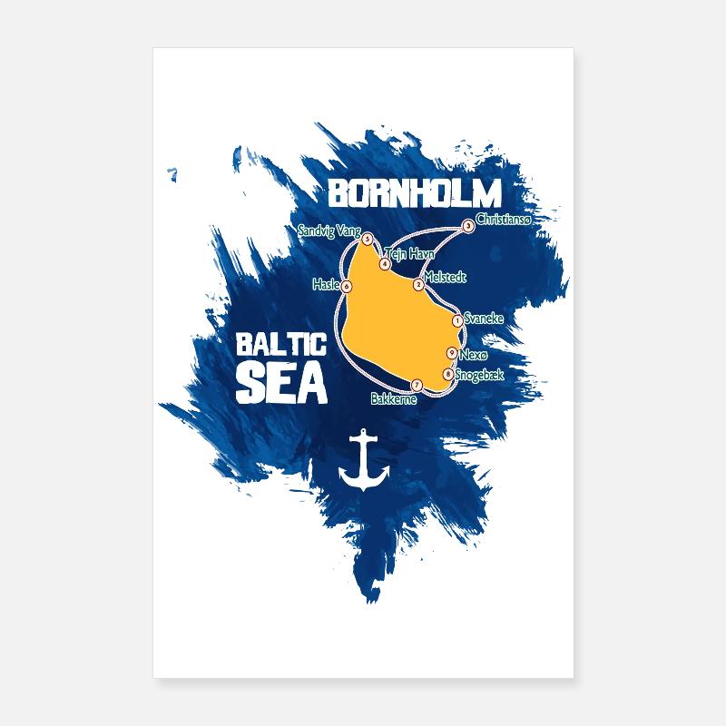 Bornholm Mer Baltique Poster 60 x 90 cm