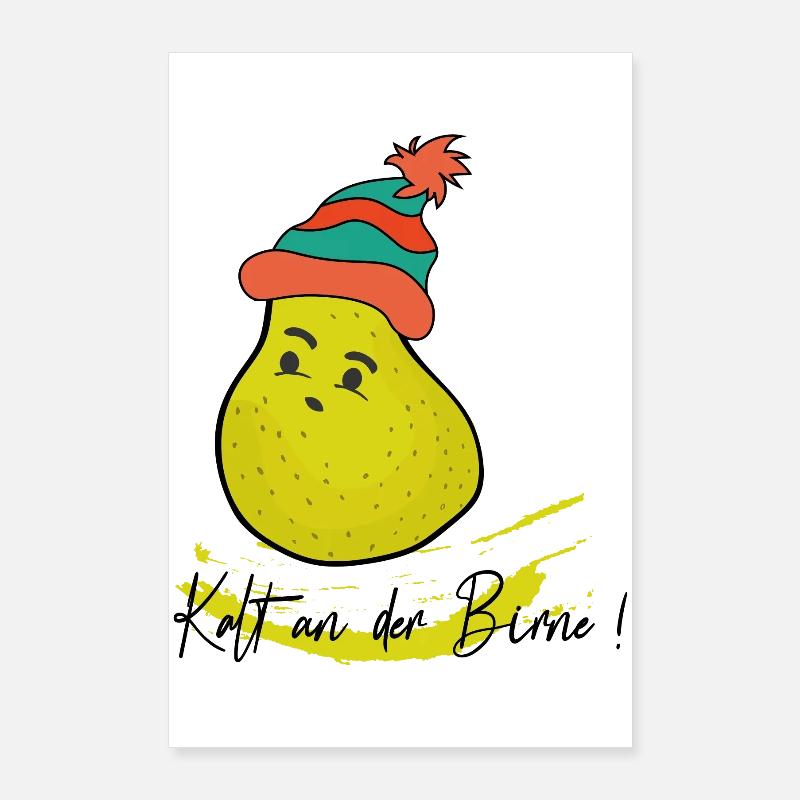 Birne mit Mütze Poster 60x90 cm