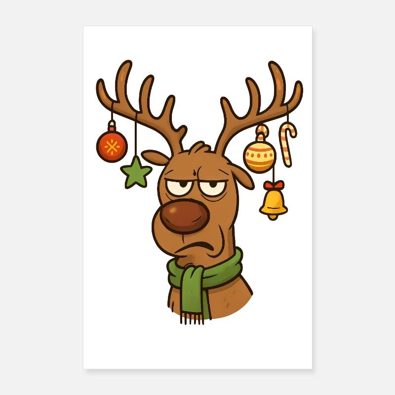 Renne de Noël Poster 60 x 90 cm