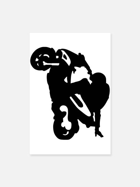 Stunt Roller - Poster 60x90 cm - Weiß