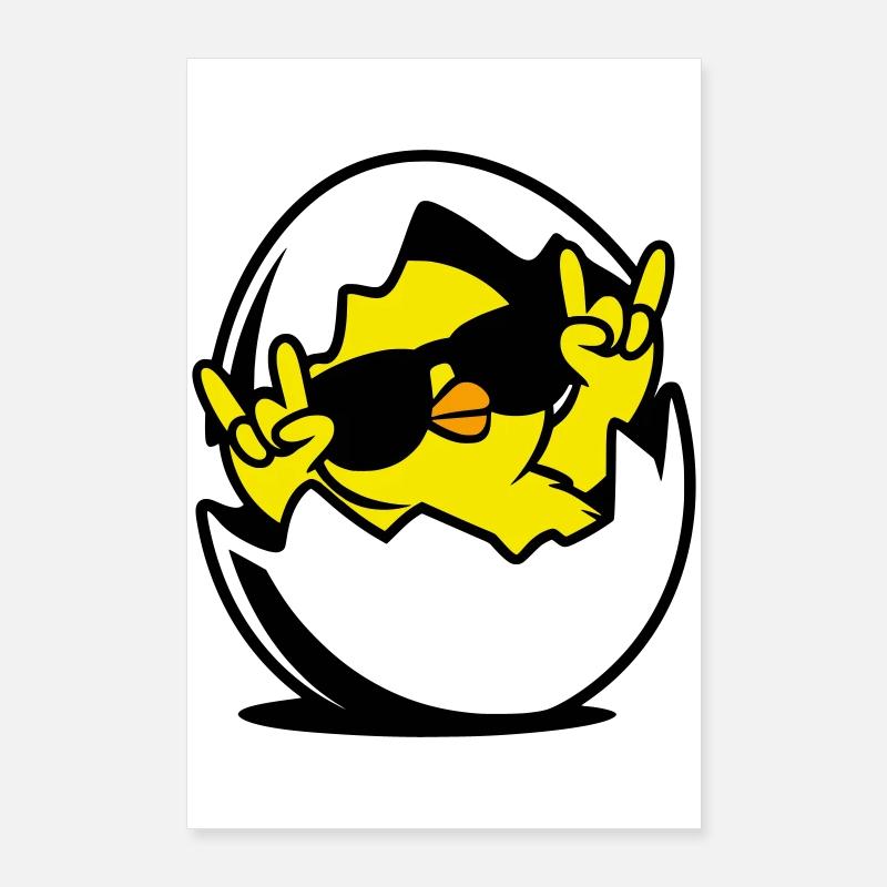 Rock Chick – Cool Chick dans un œuf Poster 60 x 90 cm