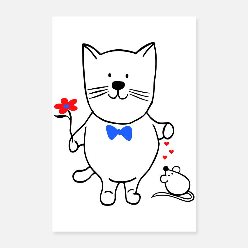 Cat and Mouse Poster 24" x 35" (60x90 cm)