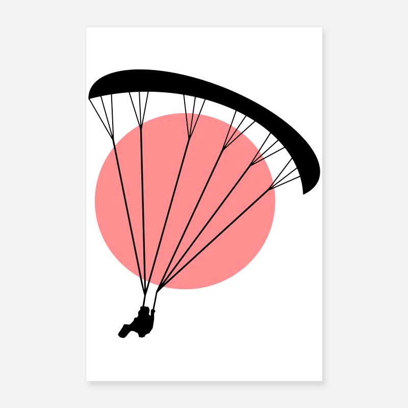 Paraglider Sunset Vector Poster 60 x 90 cm