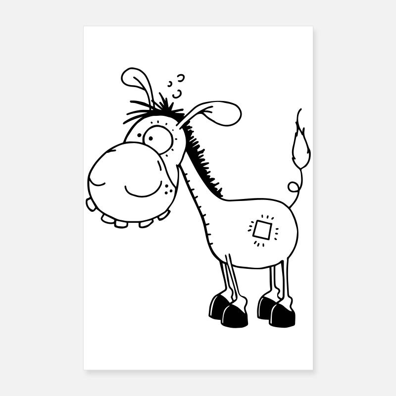 Esel - Langohresel - Eselchen Poster 60x90 cm