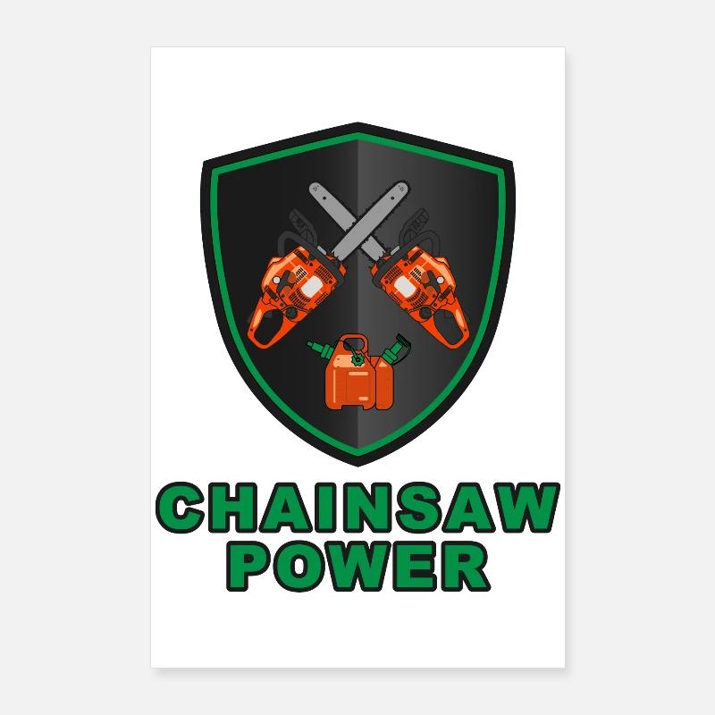 Blason de puissance de tronçonneuse - Boîte combi de carburant Poster 60 x 90 cm