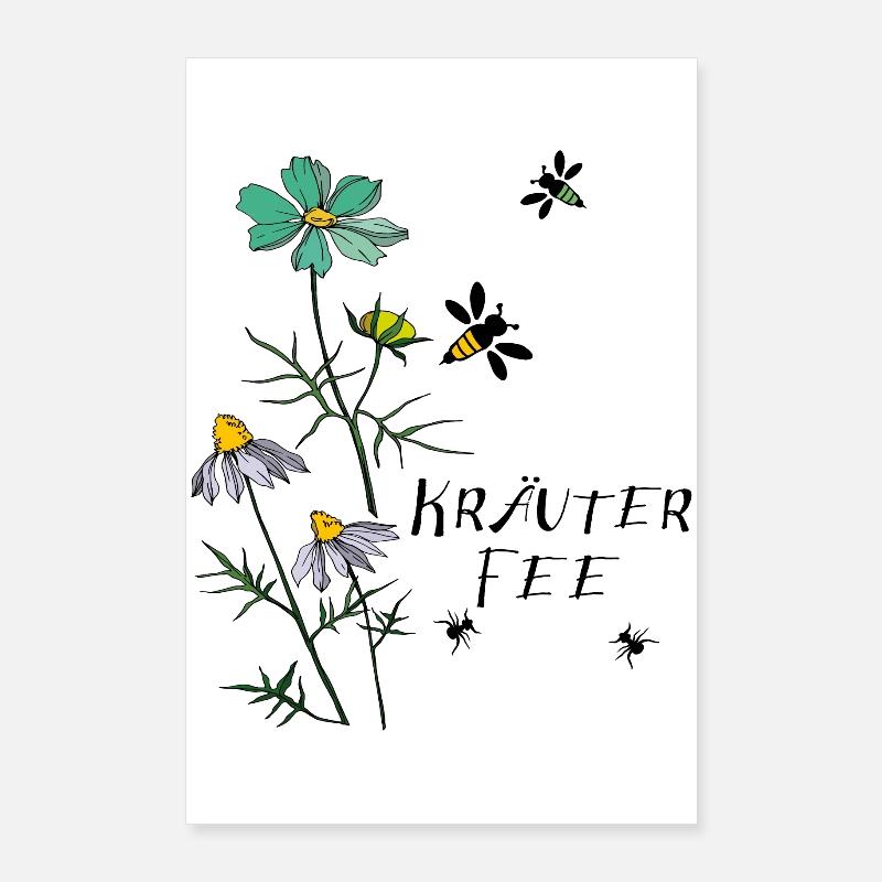 Herbe, Fée, Abeille, Fourmi Poster 60 x 90 cm