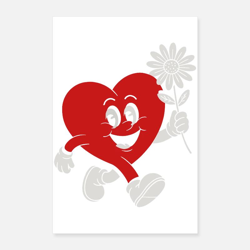 Herzheld mit Daisy - Poster 60x90 cm - Weiß