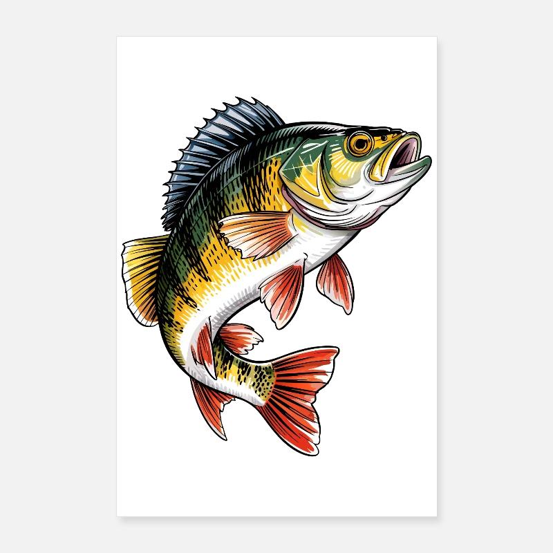 Pêche à la perche Poster 60 x 90 cm