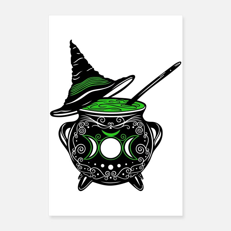 Witch's Cauldron Witch's Hat Witches Walpurgis Night Poster 24" x 35" (60x90 cm)